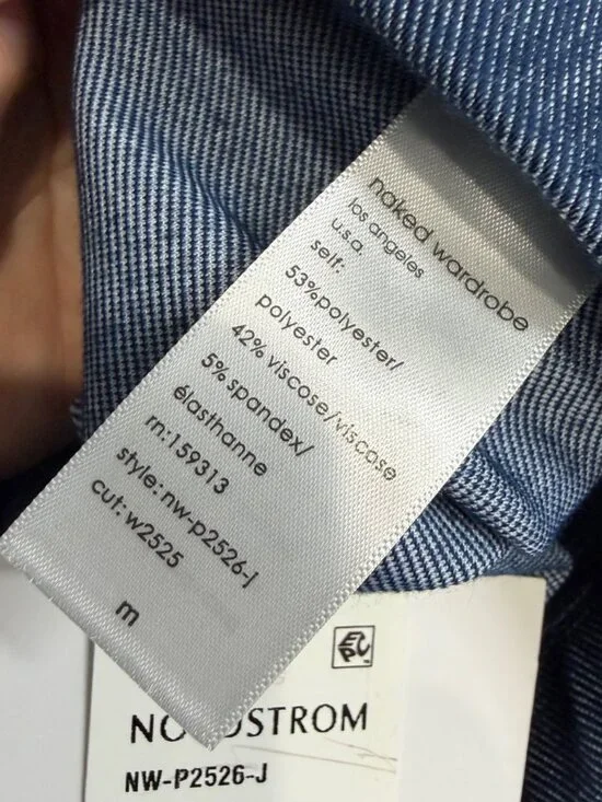 NAKED WARDROBE high waist hot shorts in blue size M - Picture 6 of 6